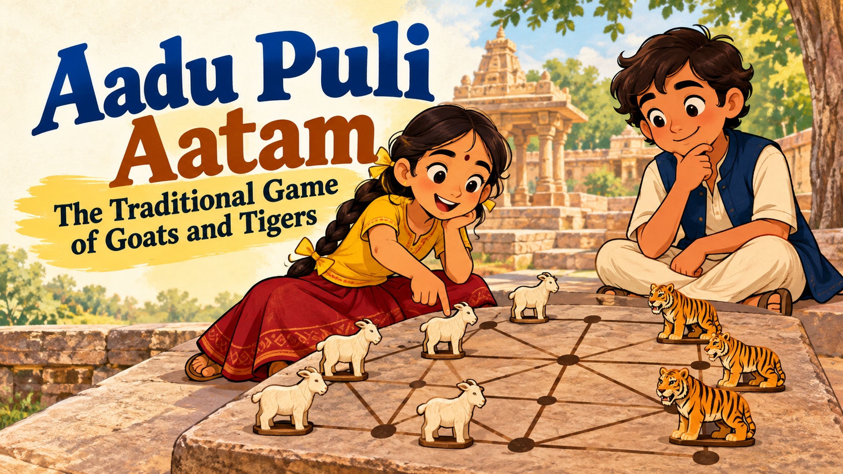                         Aadu Puli Aatam, The Traditional Game Of Goats And Tigers