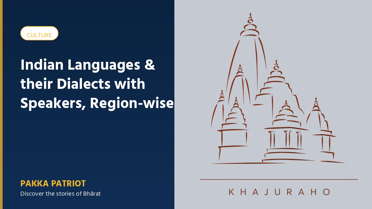 Indian Languages & their Dialects with Speakers, Region-wise