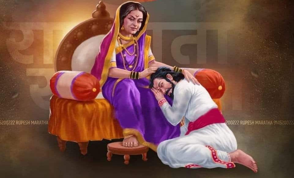 Jijabai consoling son Shvaji